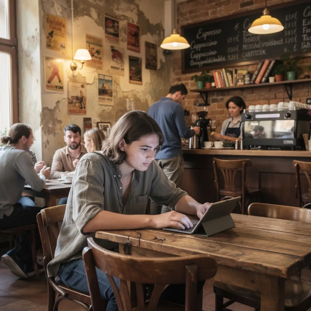 Online oktatási platform, ahol diákok laptopon tanulnak különböző tantárgyakat.